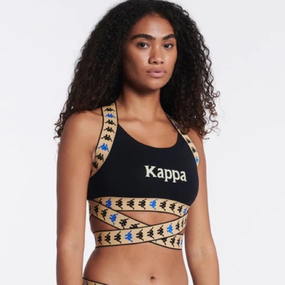 Kappa Black & Yellow 222 Banda Tibey Sports Bra